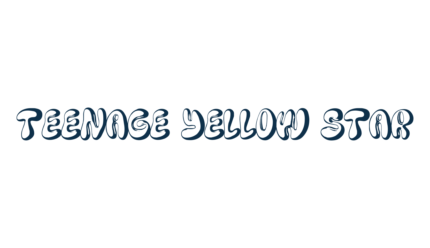 Teenage Yellow Star, fancy groovy decorative font preview