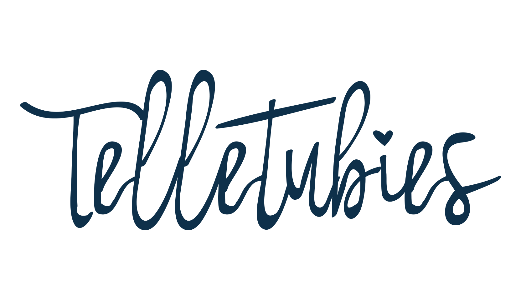 Telletubies, calligraphy font preview