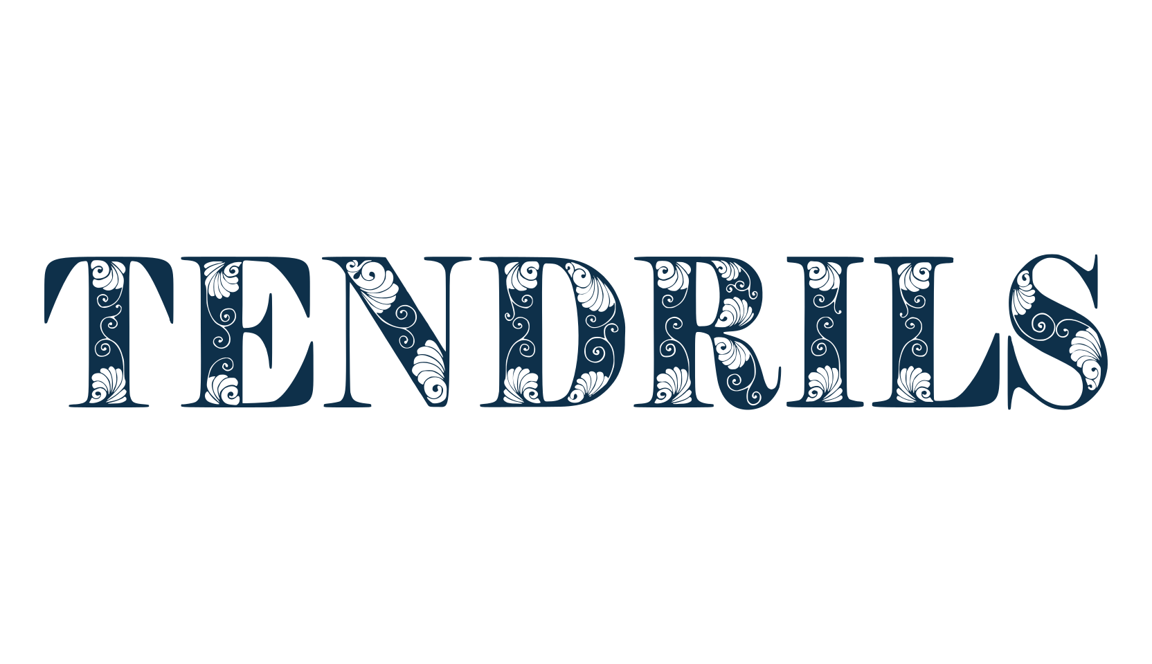 Tendrils, decorative font preview