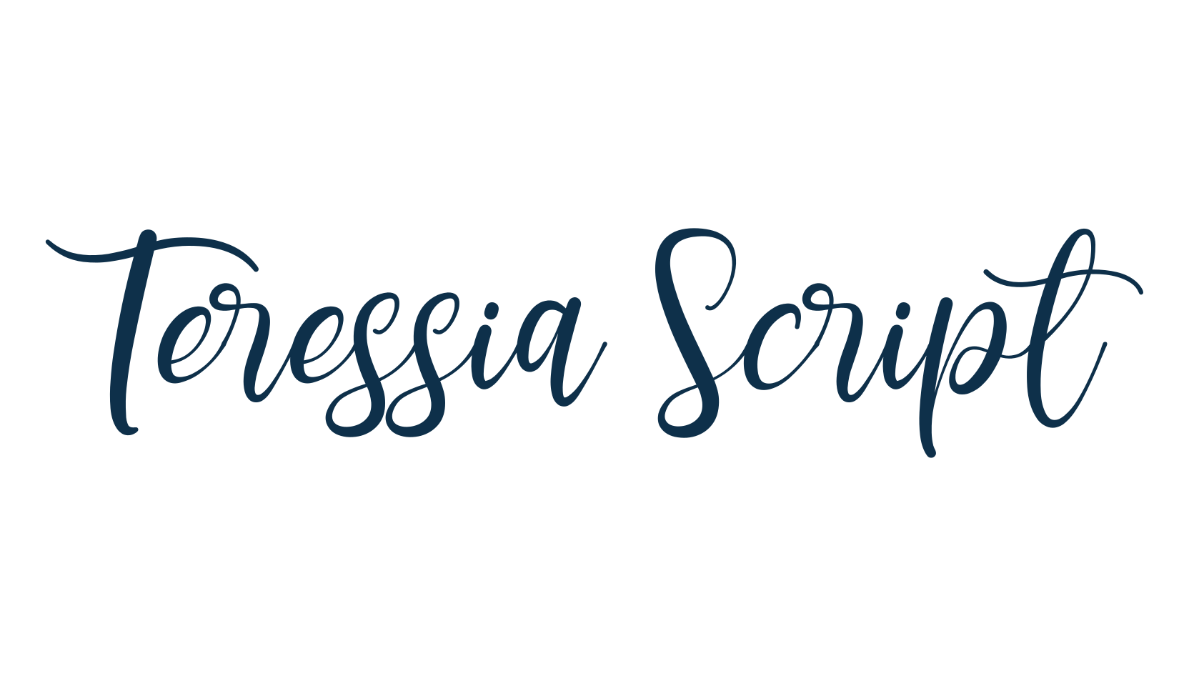 Teressia Script, calligraphy font preview