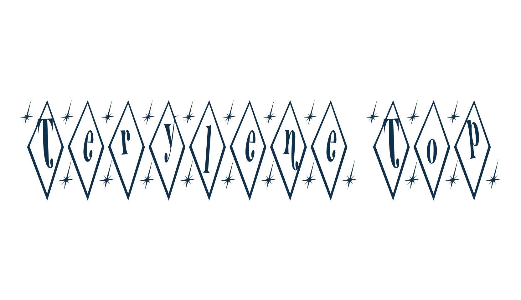 Terylene Top, fancy decorative font preview