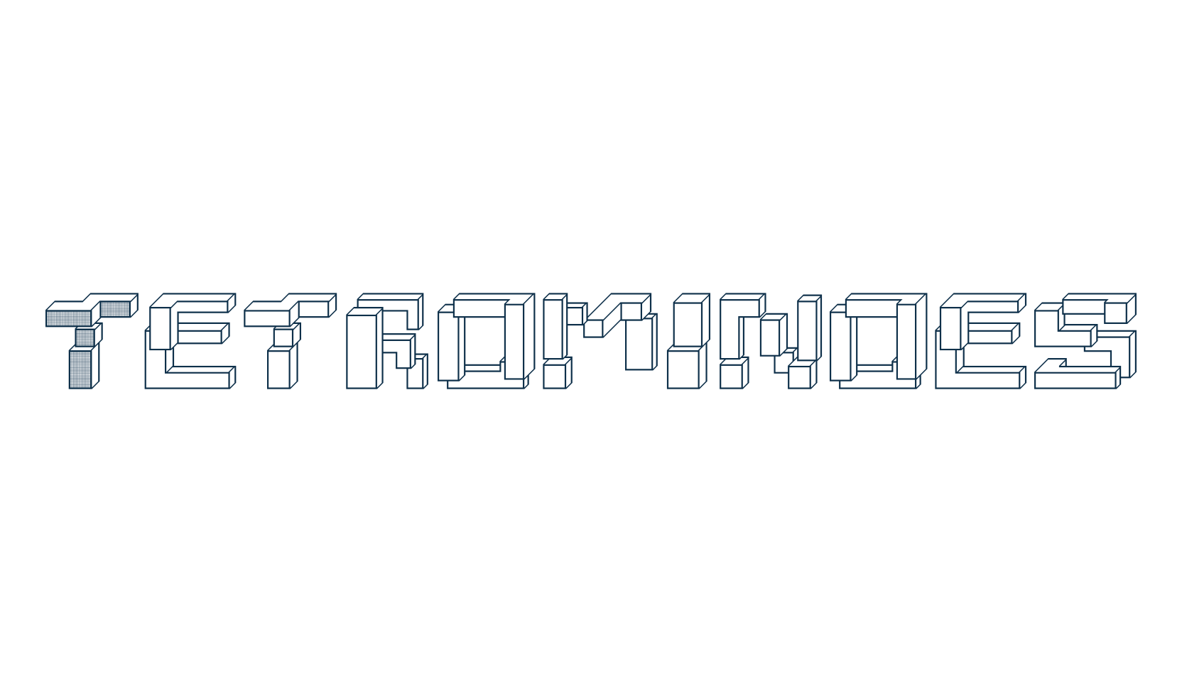 Tetrominoes, techno square sci-fi font preview