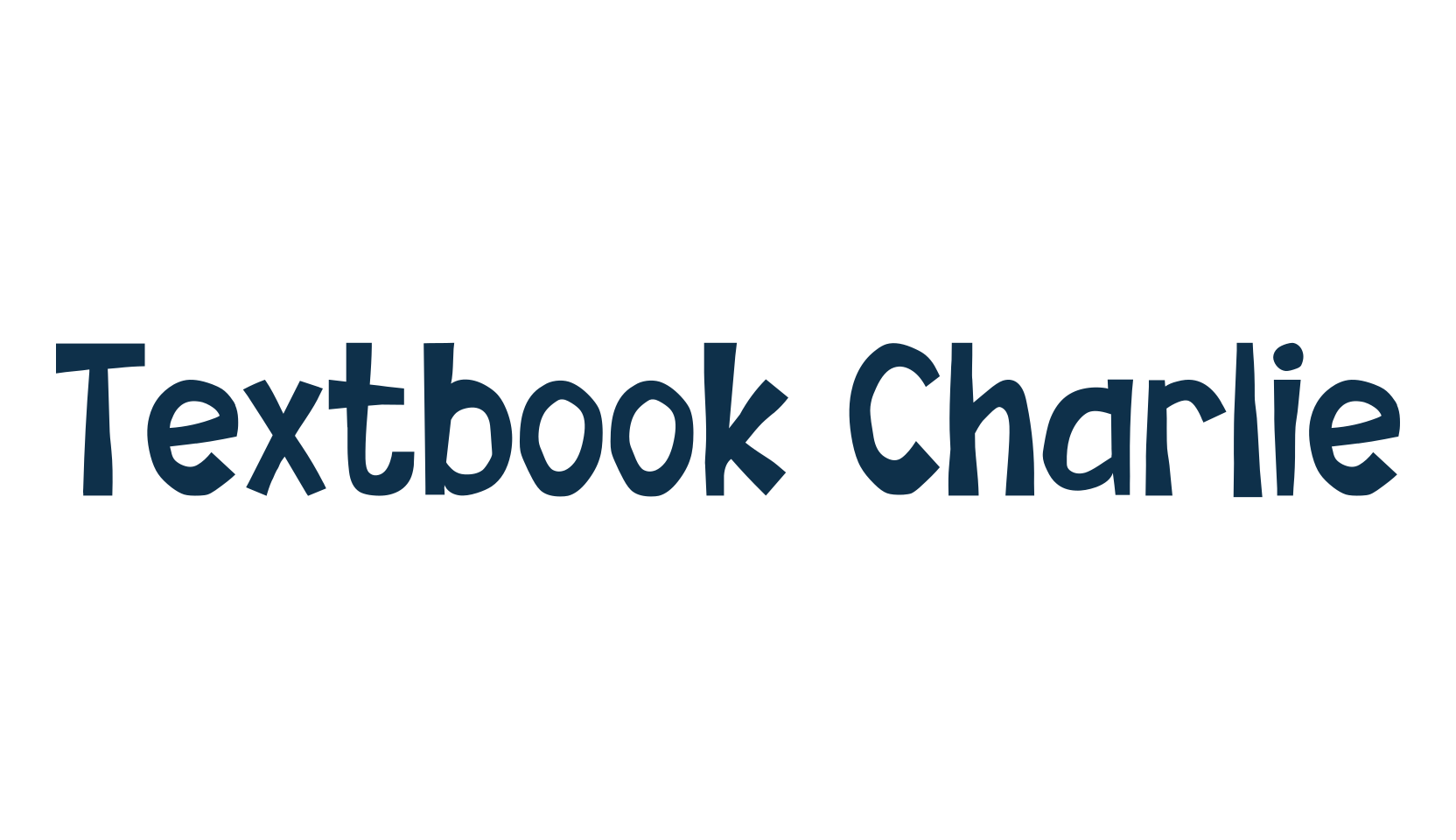 Textbook Charlie, cartoon font preview