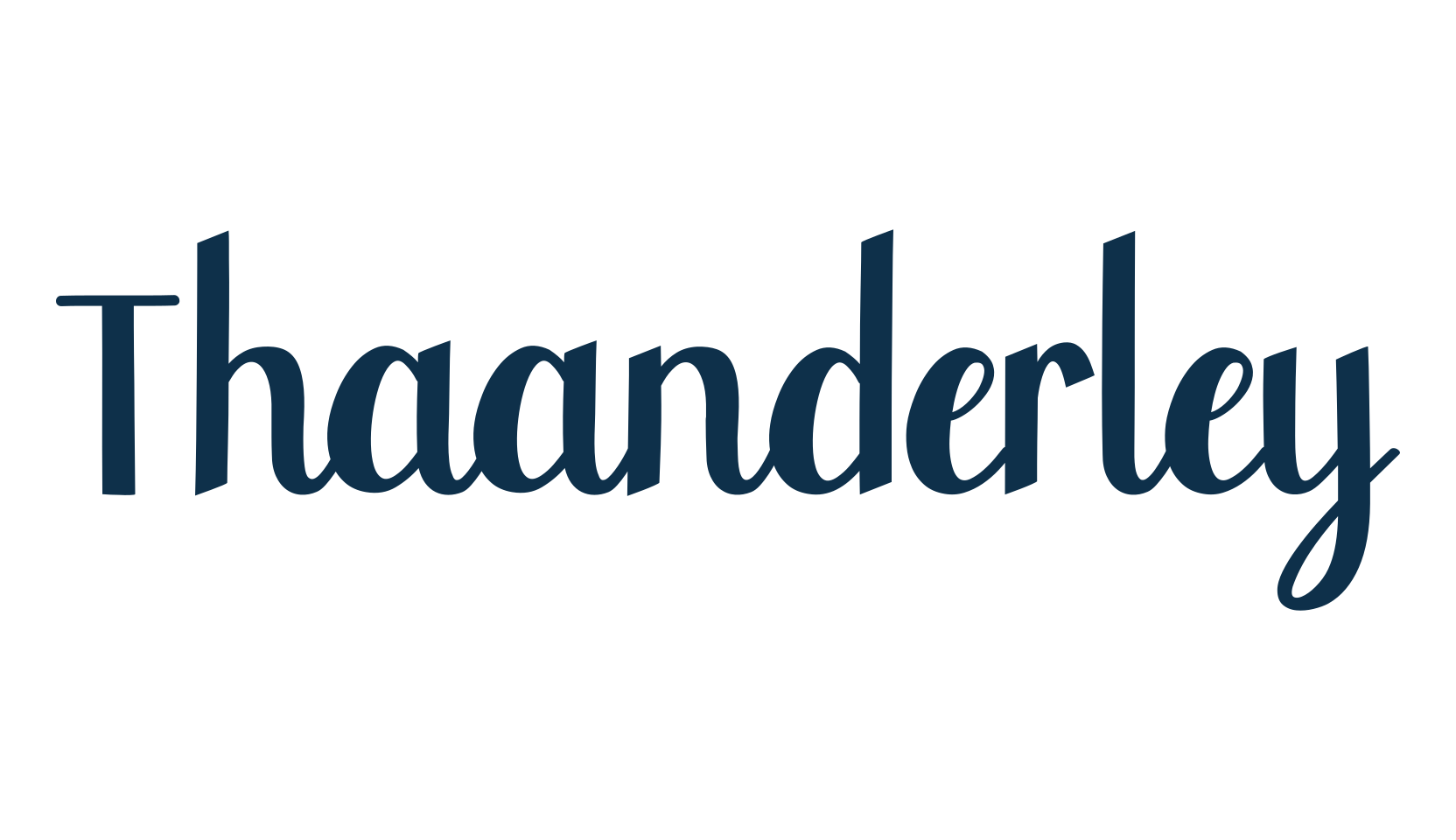 Thaanderley, fancy various decorative script calligraphy font preview