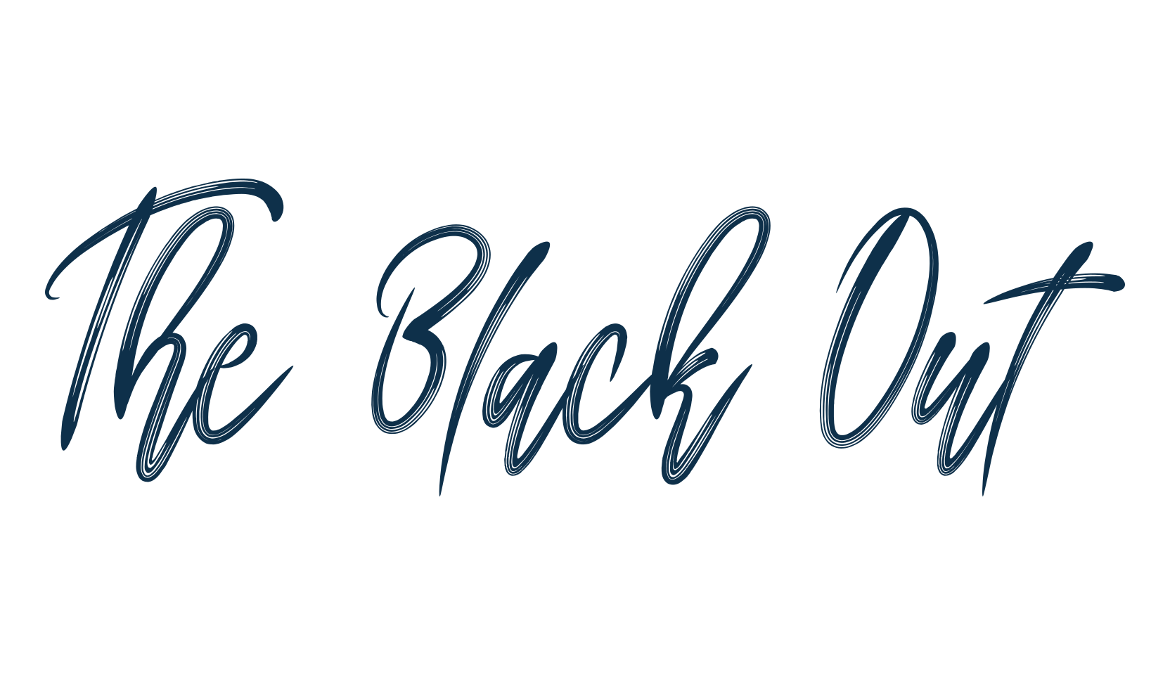 The Black Out, script brush fancy decorative calligraphy font preview