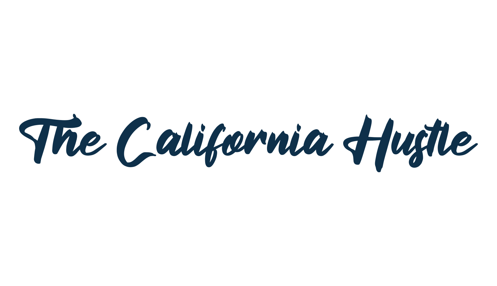 The California Hustle, script brush fancy decorative calligraphy font preview