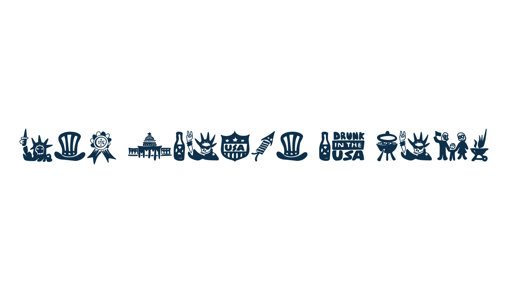 The Fourth of July, display market font preview