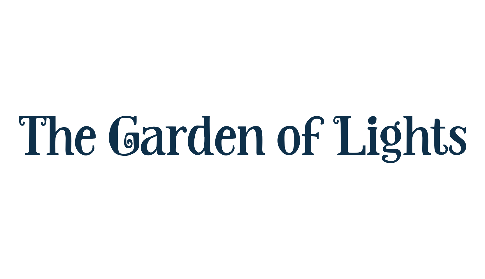 The Garden of Lights, curly font preview