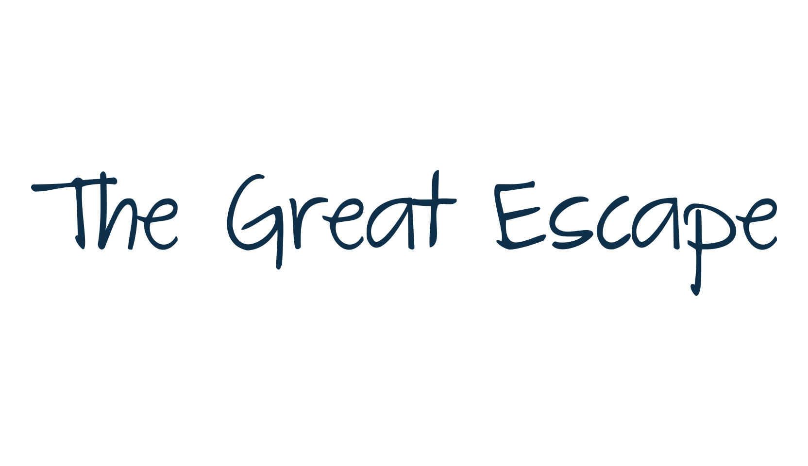 The Great Escape, script handwritten fancy decorative calligraphy font preview
