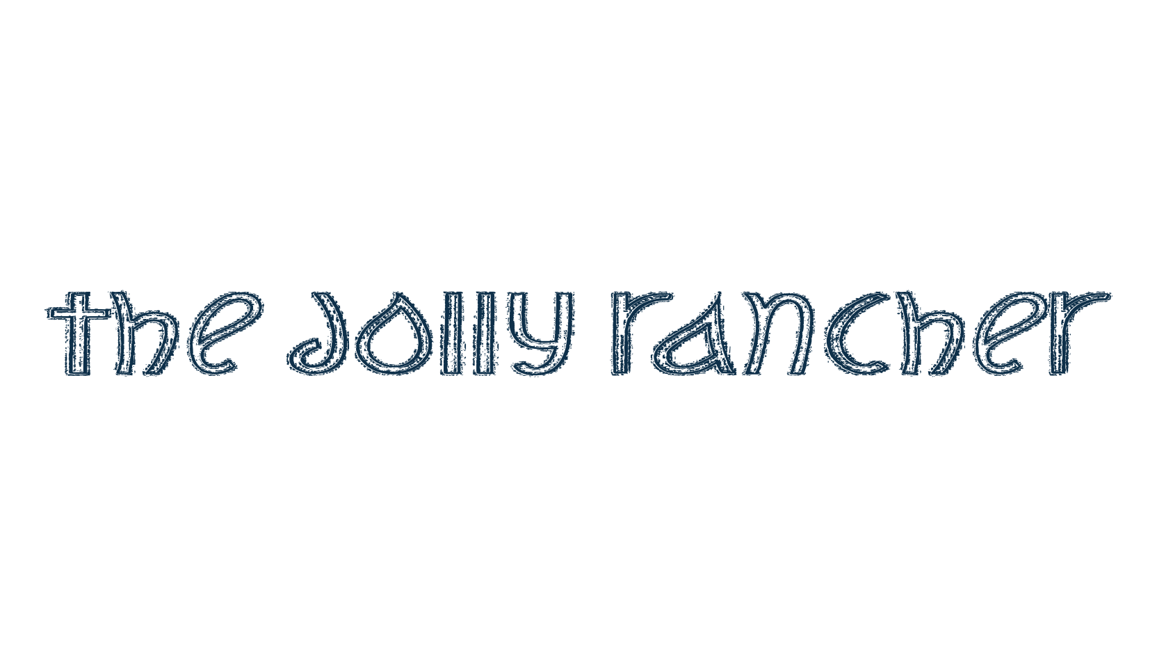 The Jolly Rancher, fancy distorted decorative font preview