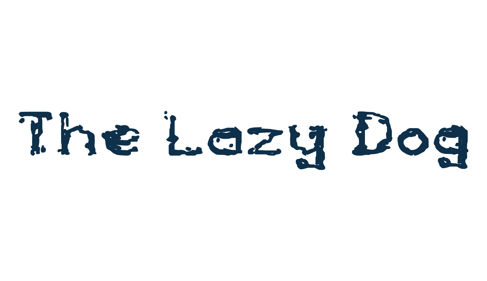 The Lazy Dog, fancy distorted decorative font preview