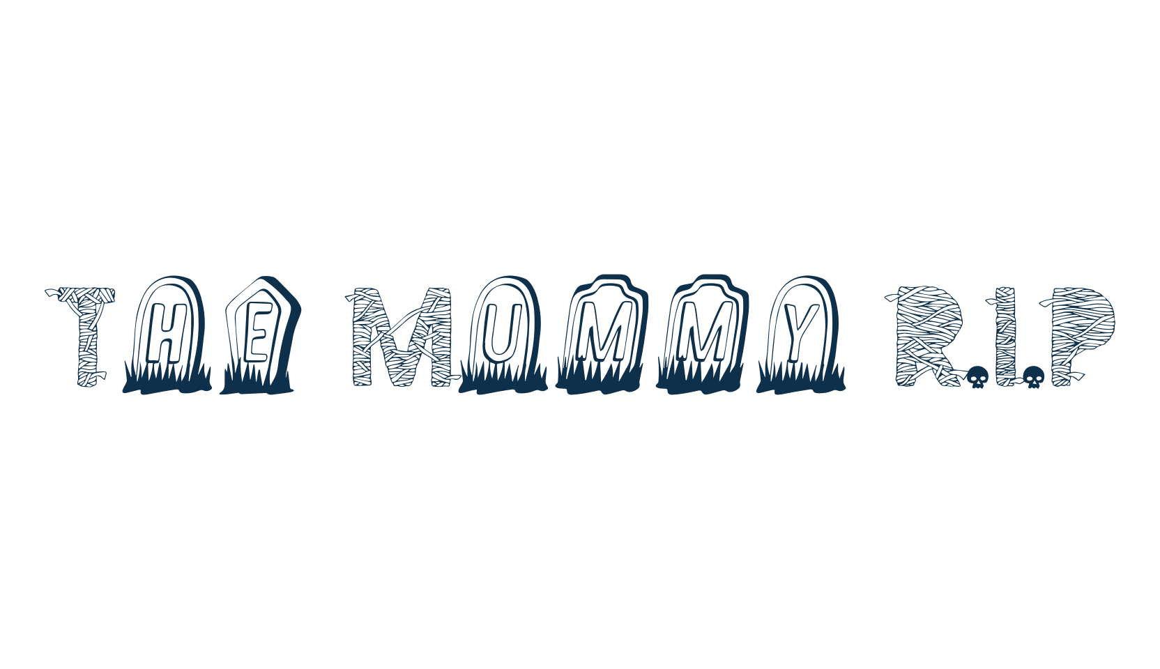 The Mummy R.I.P, fancy decorative font preview