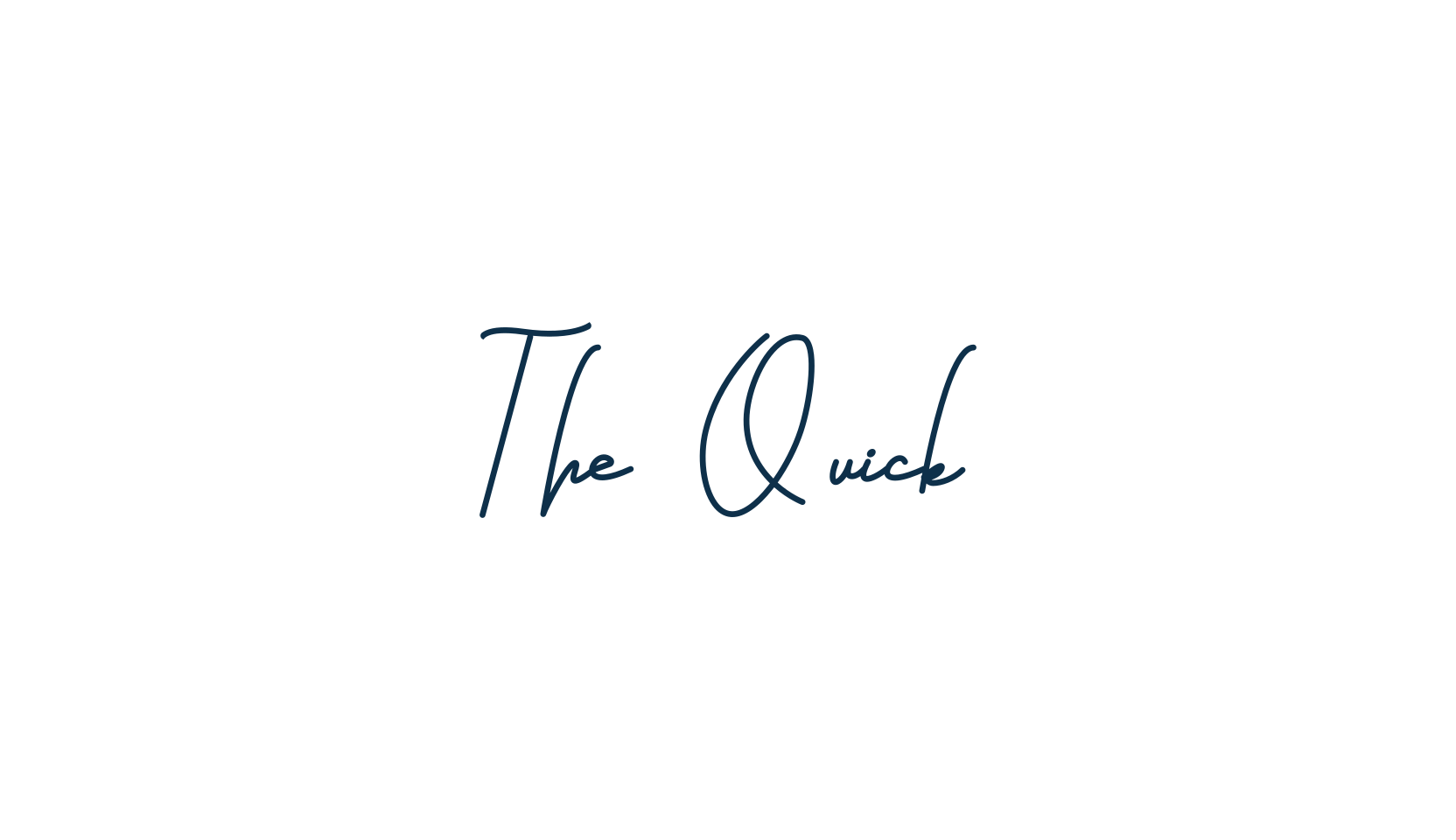 The Quick, handwriting font preview
