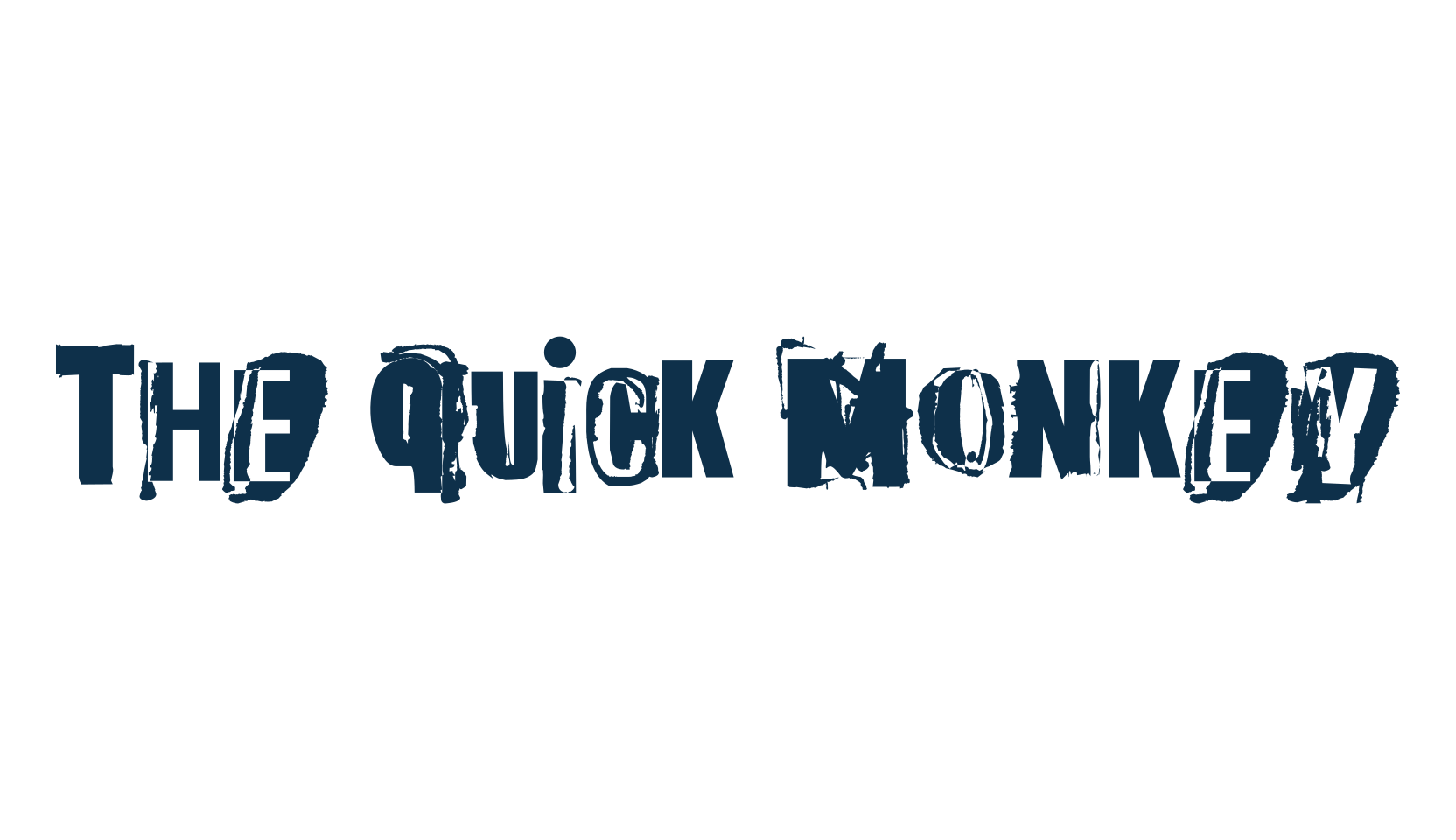The quick monkey, fancy distorted decorative font preview