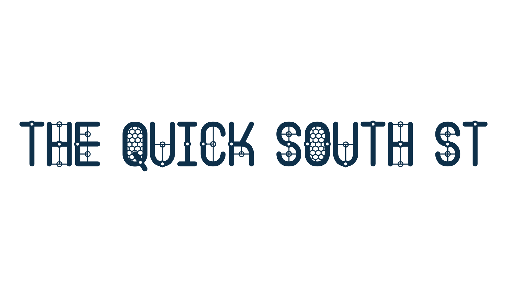 The Quick South St, fancy decorative font preview