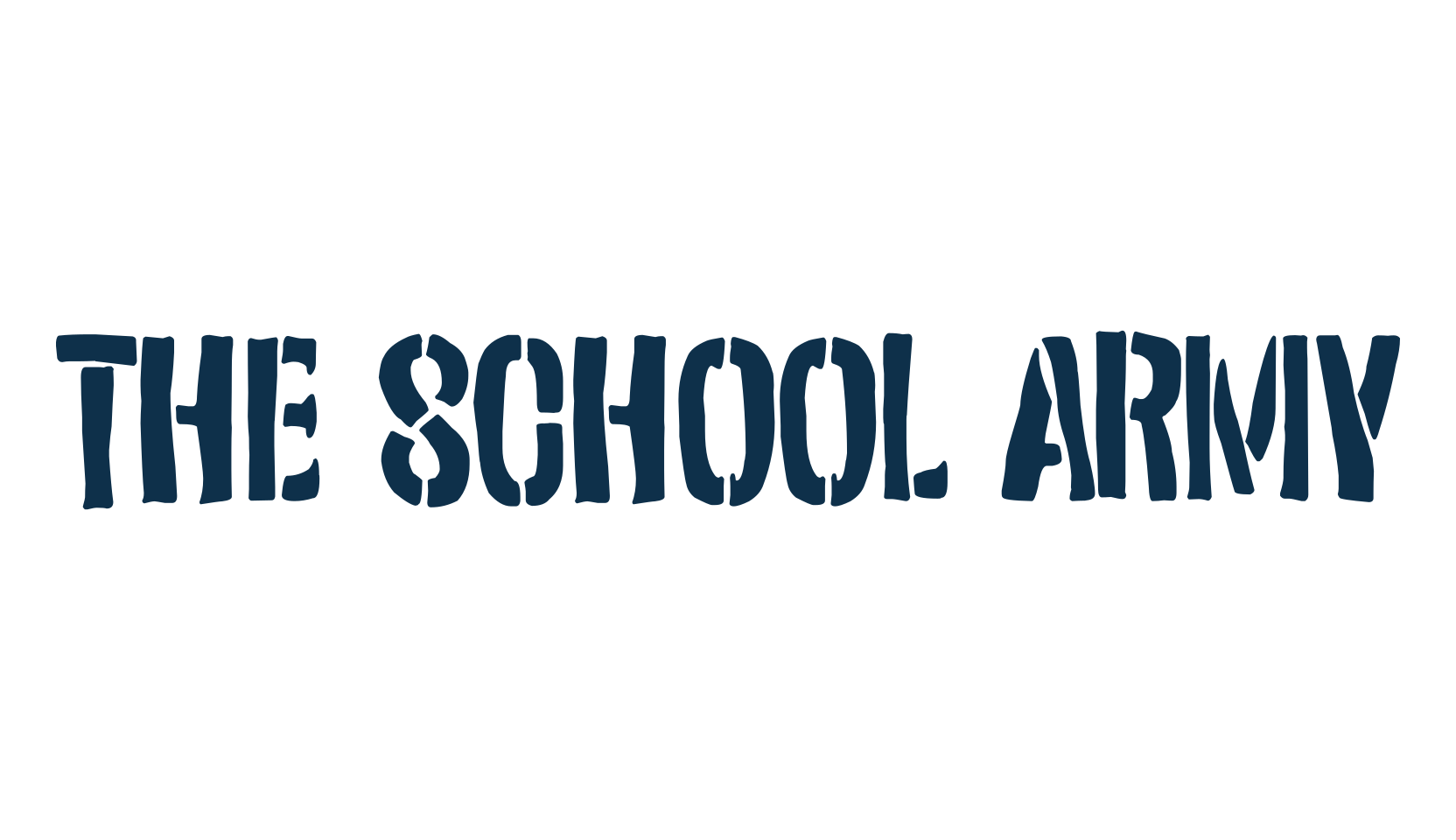 The School Army, fancy stencil, army decorative font preview