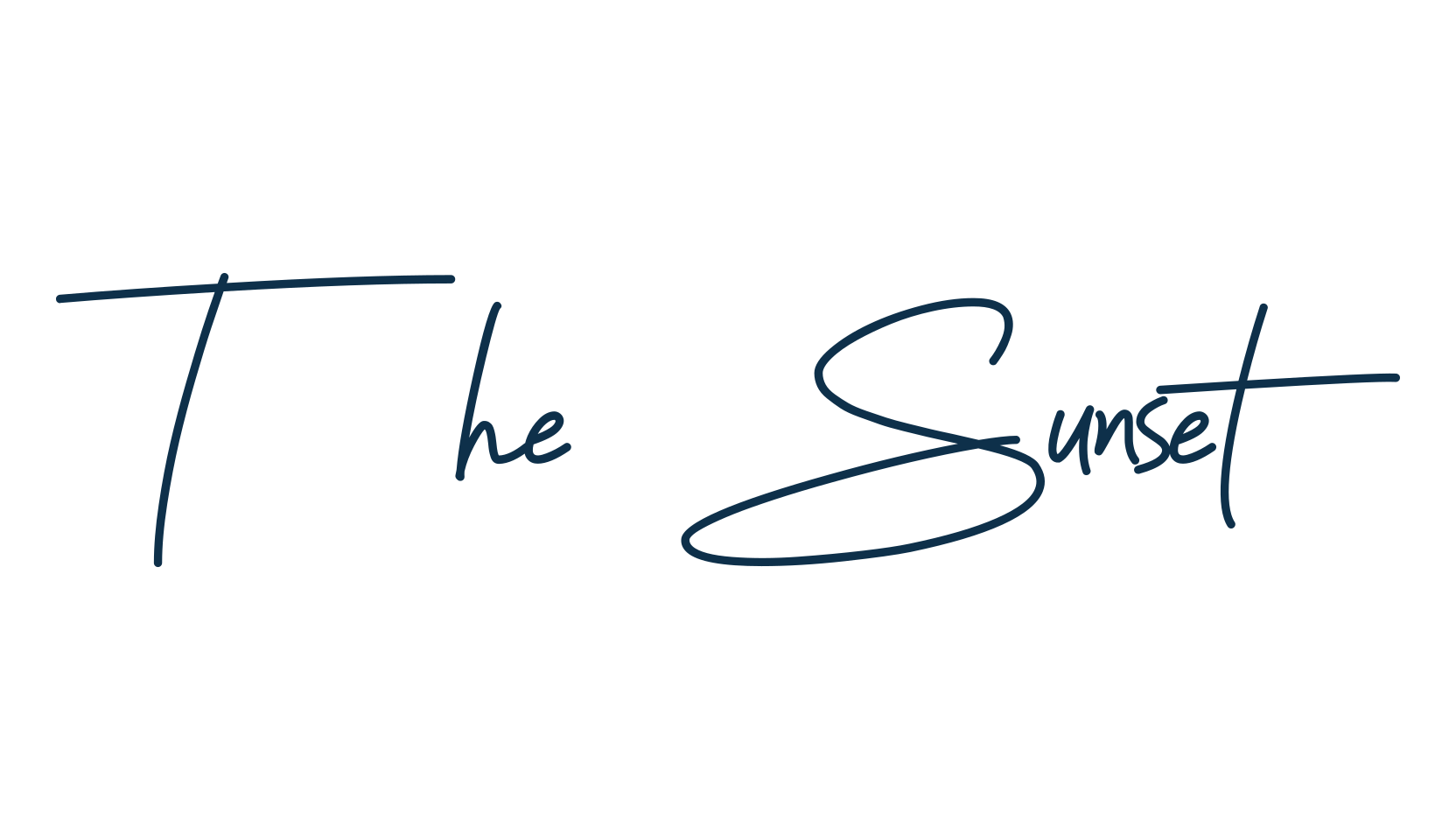 The Sunset, script handwritten fancy decorative calligraphy font preview