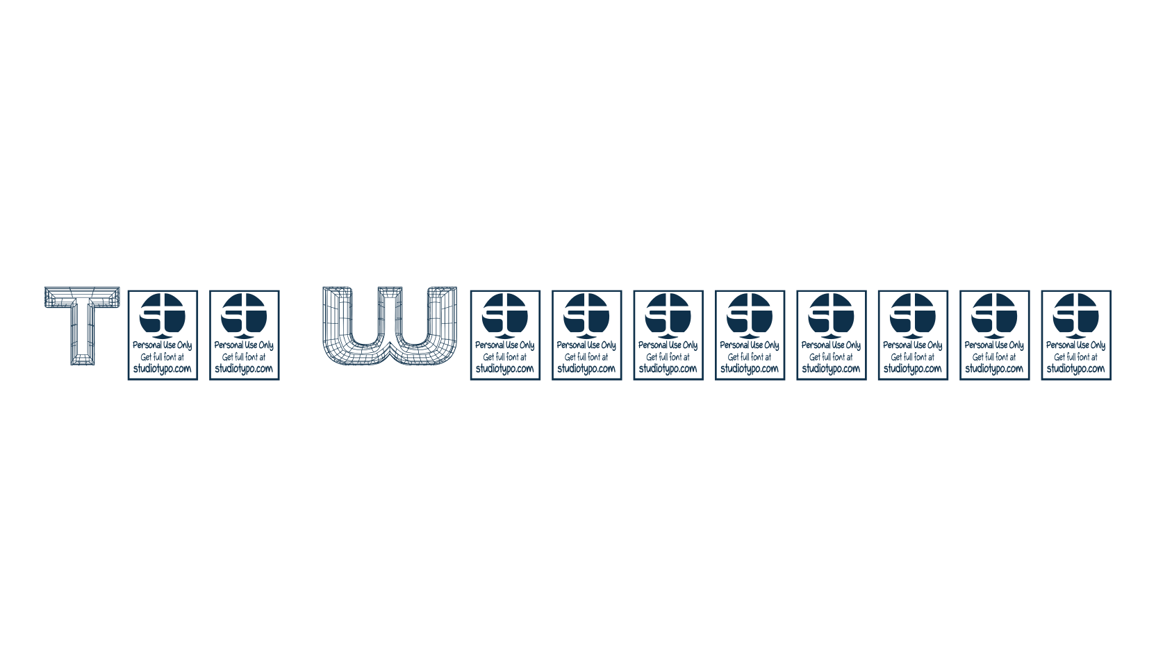 The Wireframe, fancy various techno sci-fi font preview