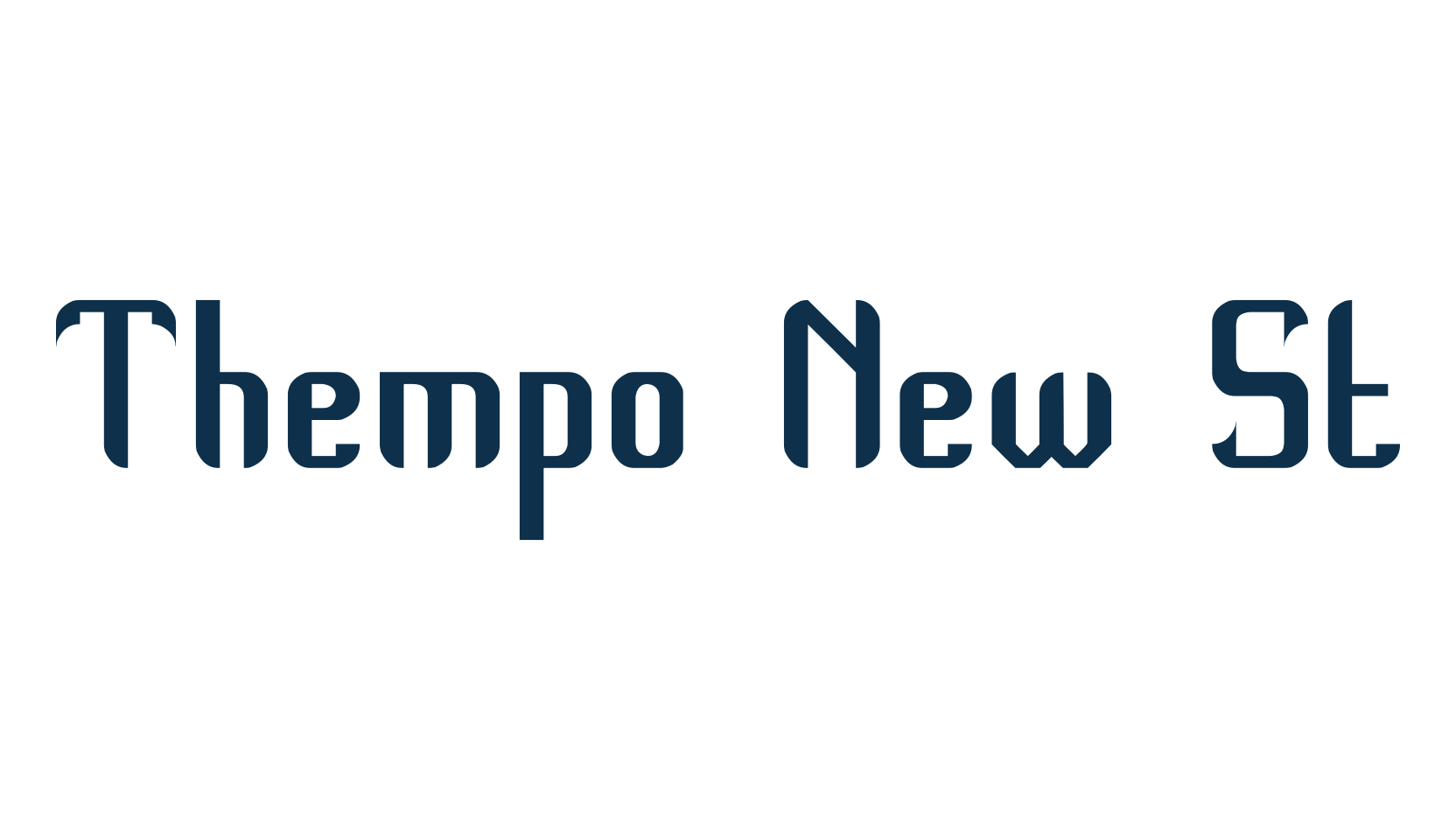 Thempo New St, fancy various techno sci-fi font preview