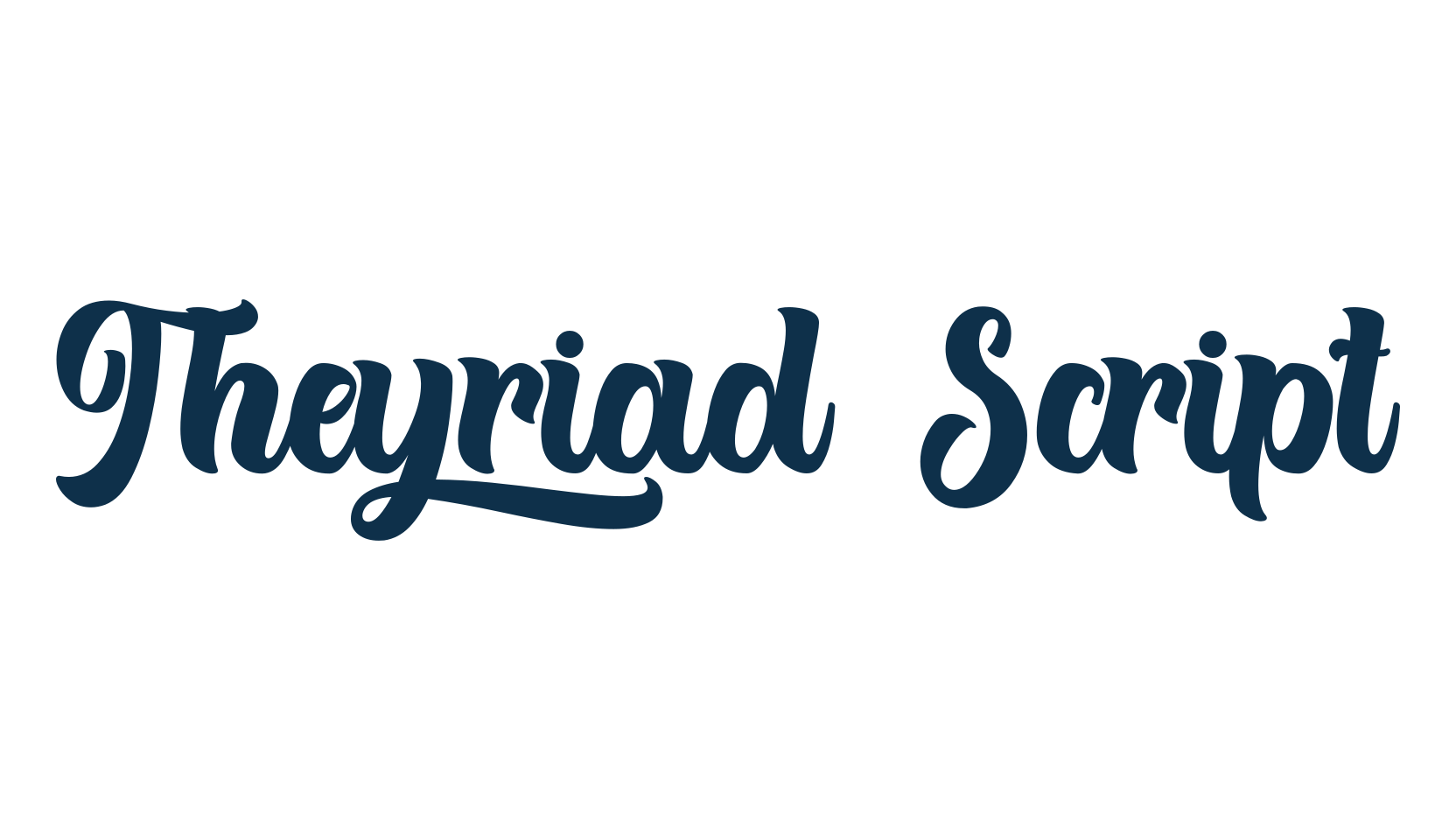 Theyriad Script, old school font preview