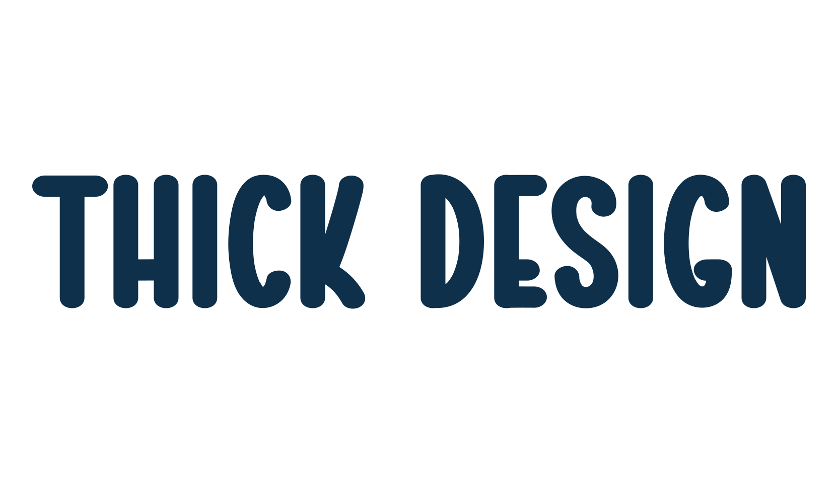 Thick Design, handwriting font preview