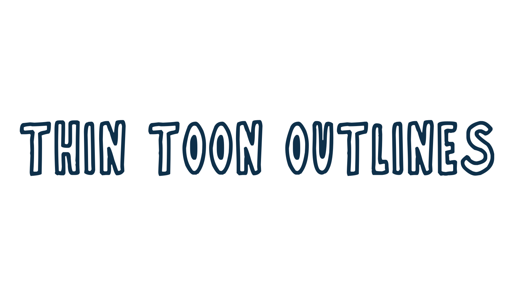 Thin Toon Outlines, fancy cartoon decorative font preview