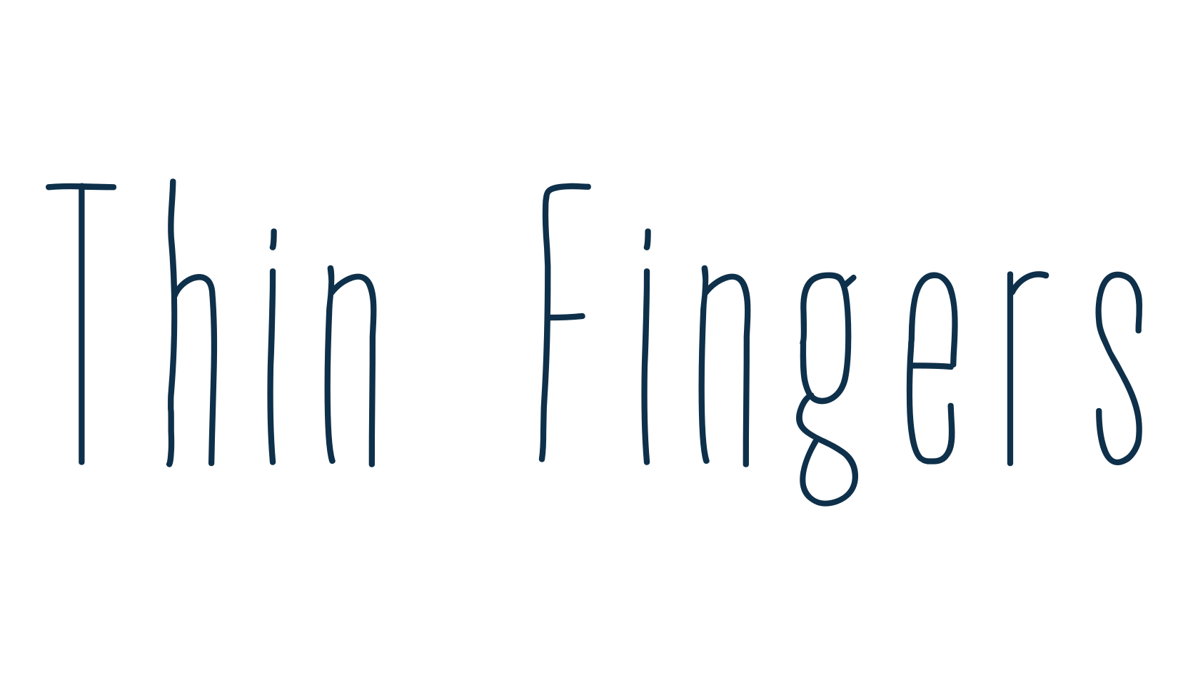 Thin Fingers, handwriting font preview