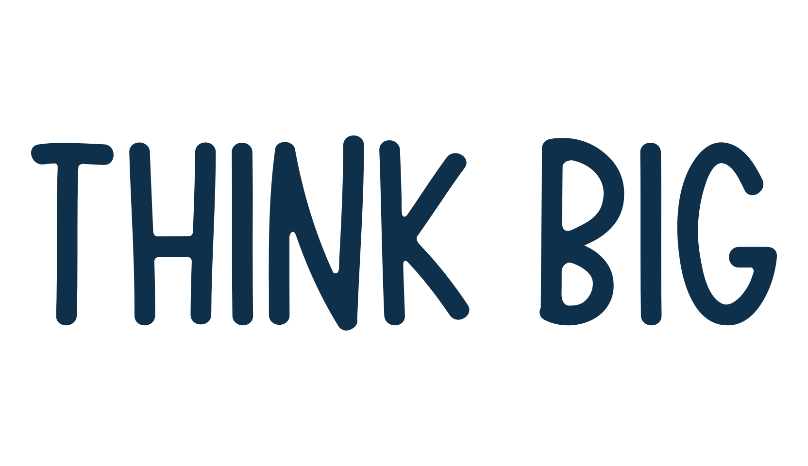 Think Big, handwriting font preview