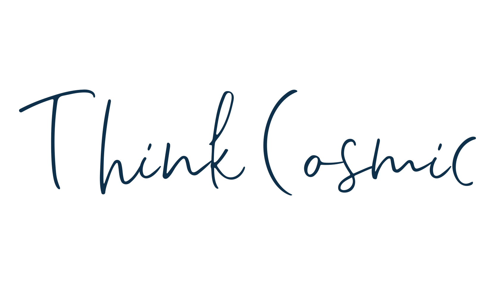Think Cosmic, script handwritten fancy decorative calligraphy font preview