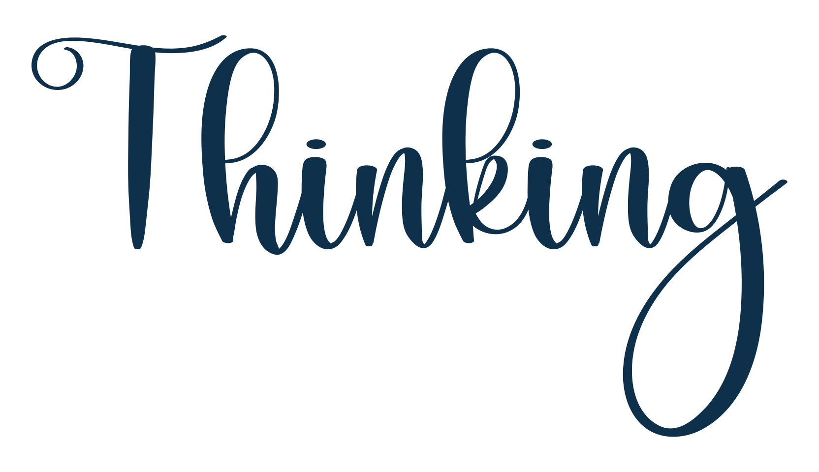 Thinking, script handwritten fancy decorative calligraphy font preview