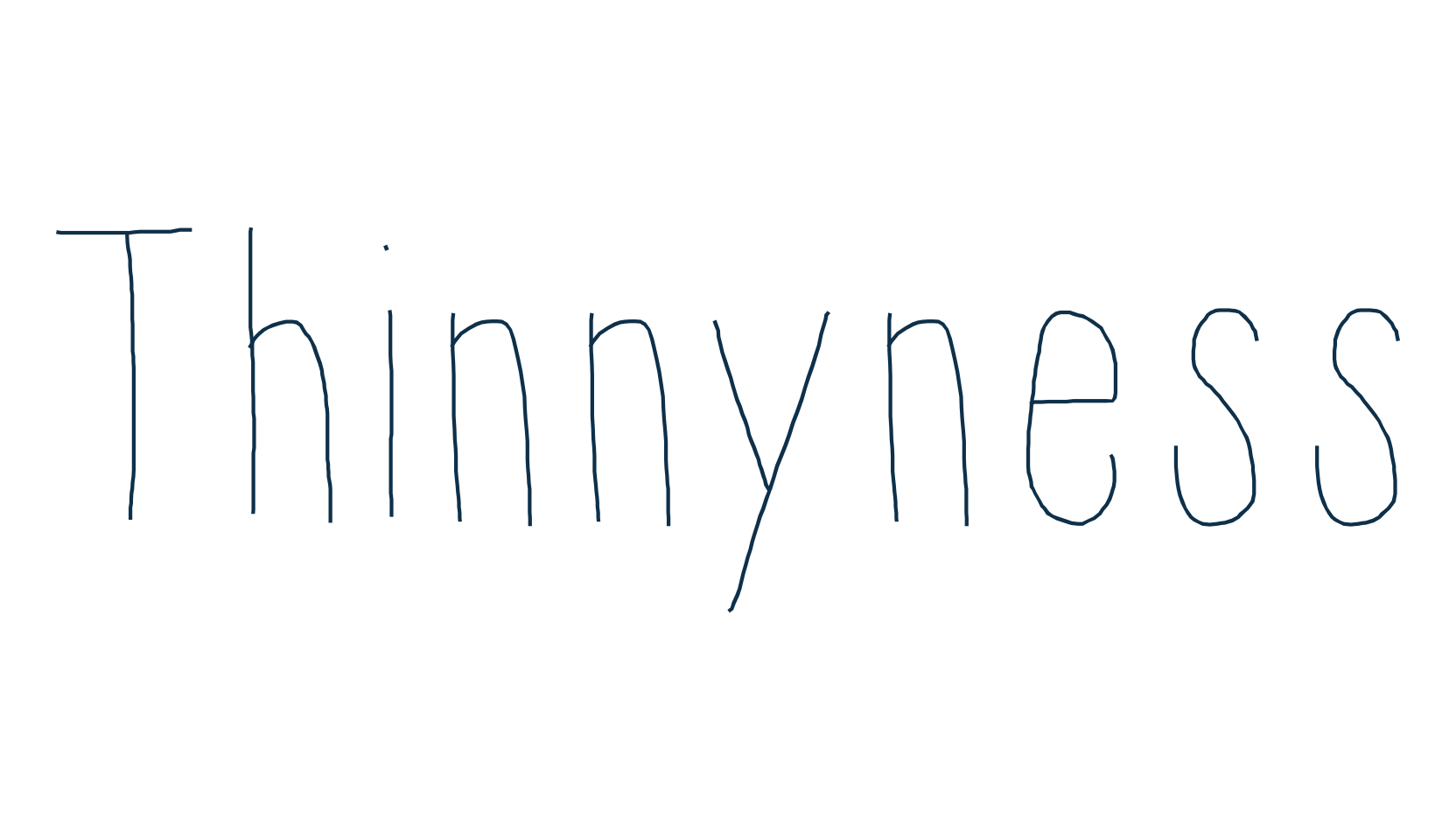 Thinnyness, handwriting font preview