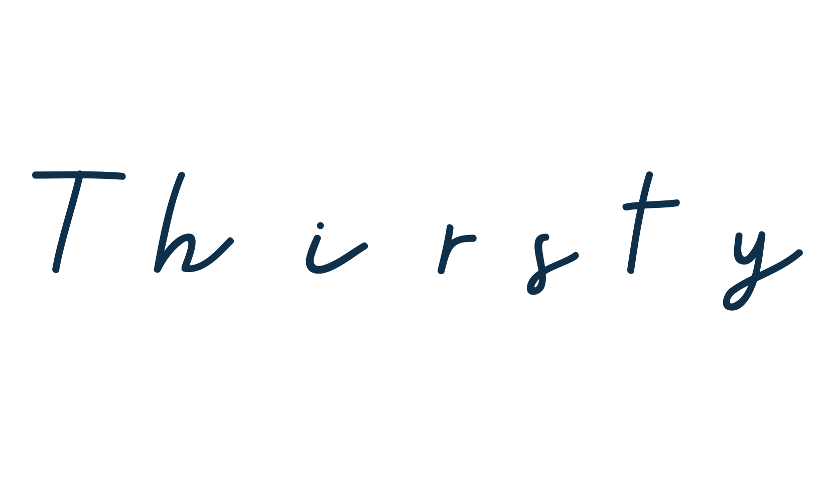 Thirsty, script handwritten fancy decorative calligraphy font preview