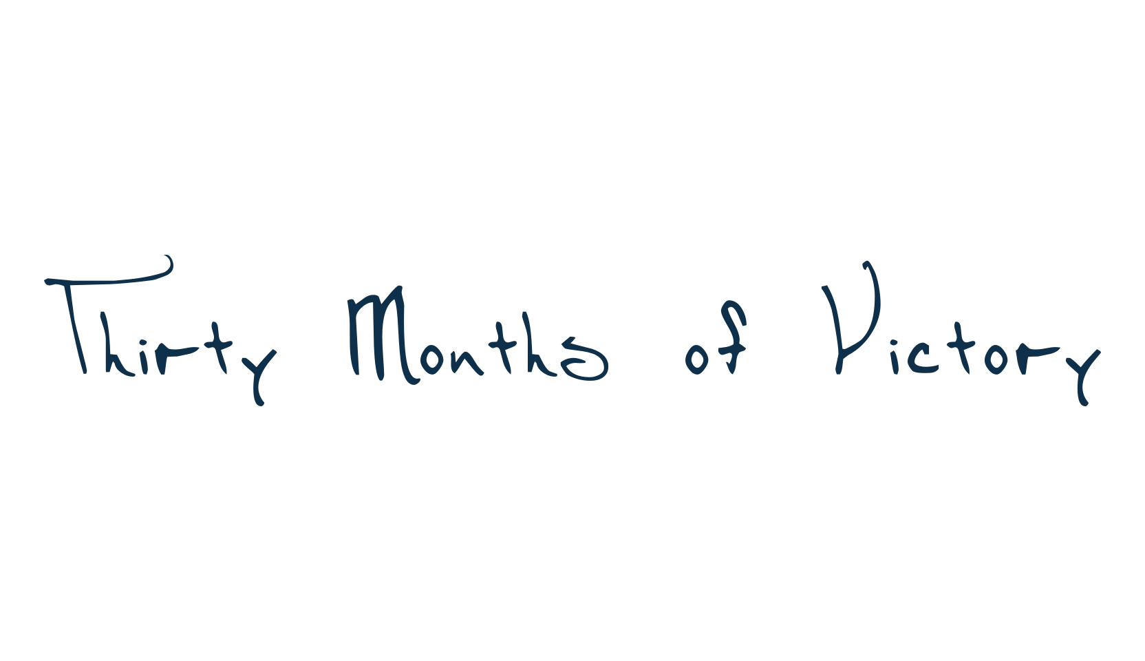 Thirty Months of Victory, handwriting font preview