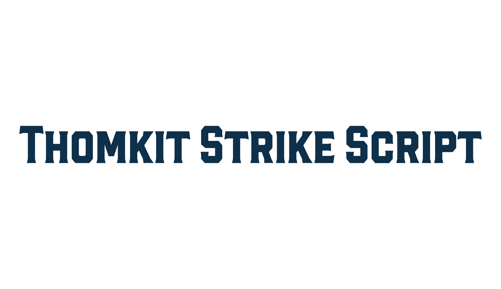 Thomkit Strike Script, old school font preview