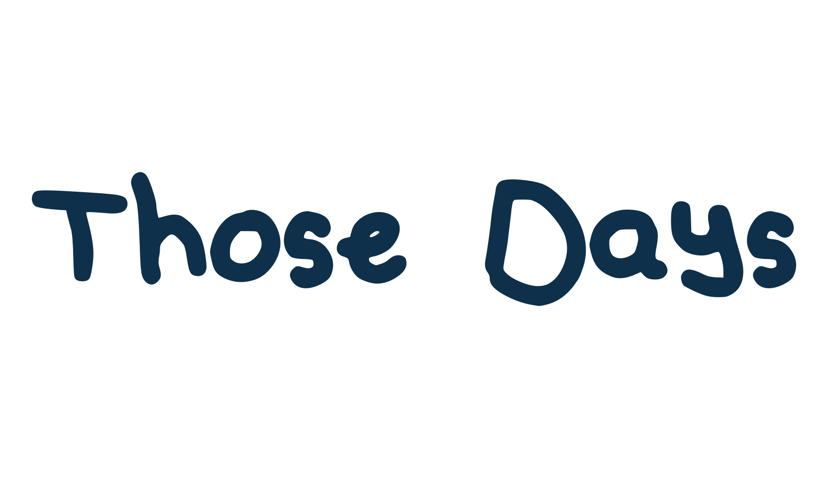 Those Days, handwriting font preview