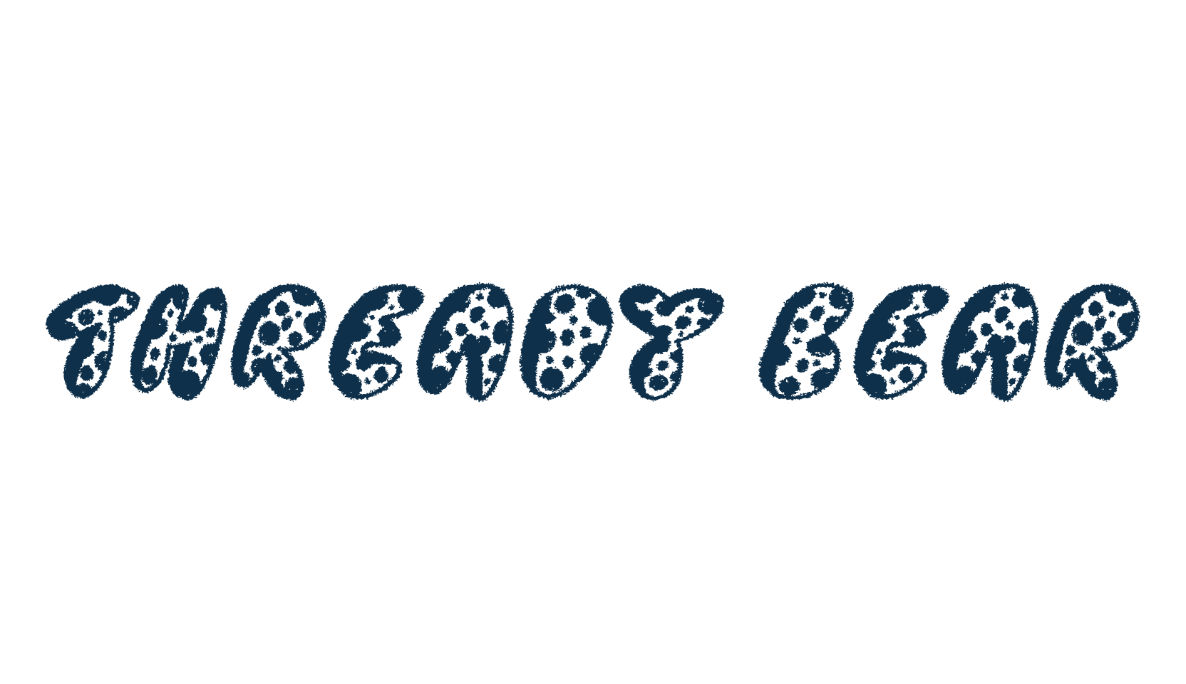 Thready Bear, fancy cartoon decorative font preview