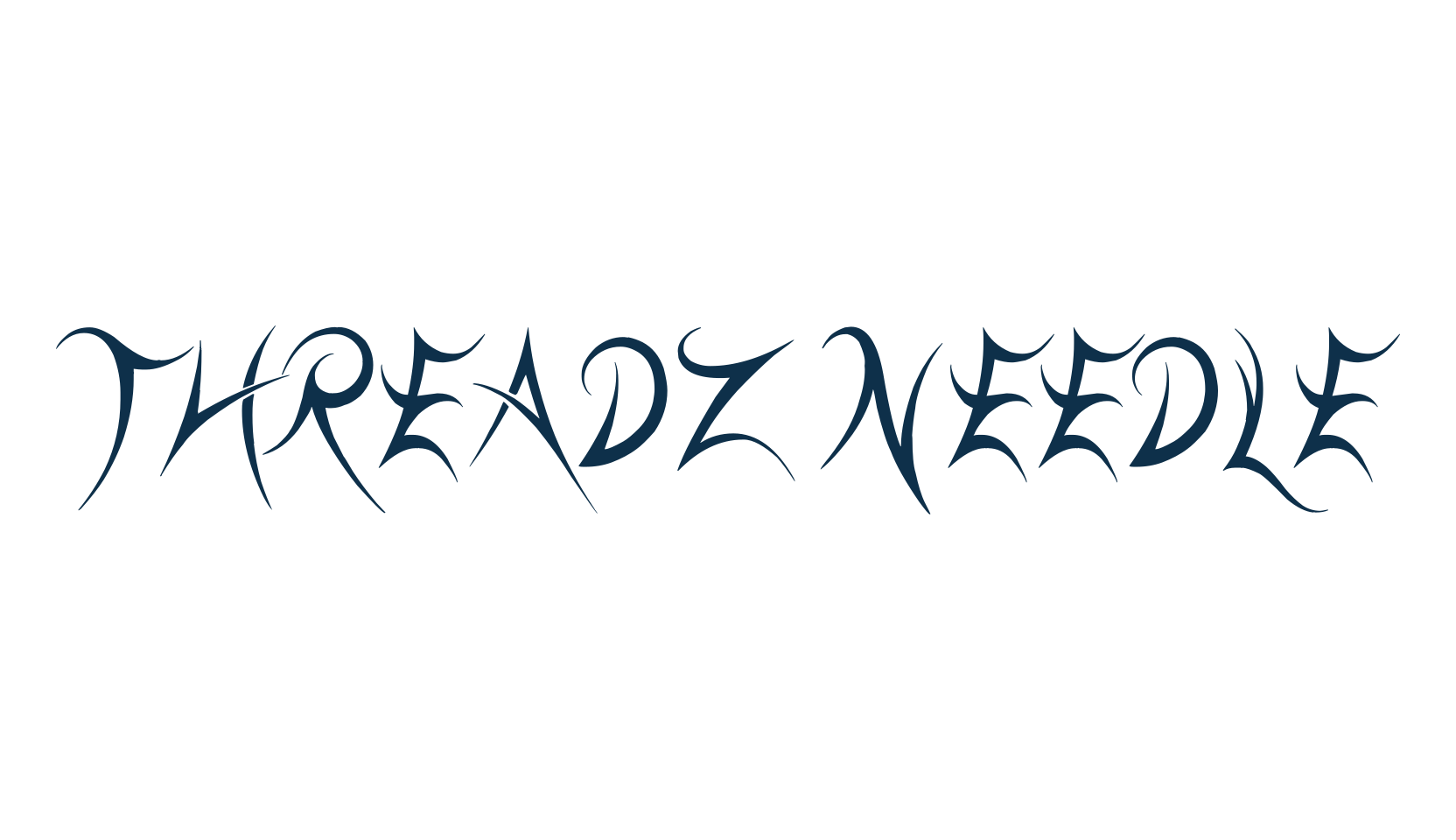 Threadz Needle, fancy various gothic font preview