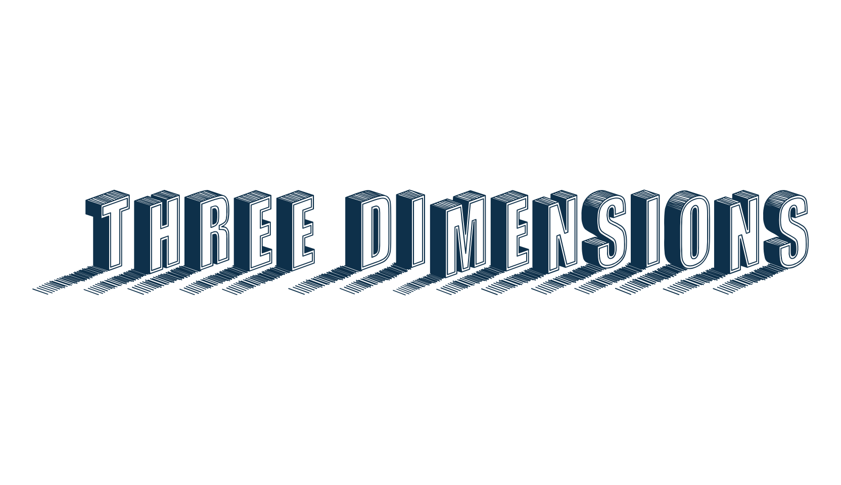Three Dimensions, decorative font preview