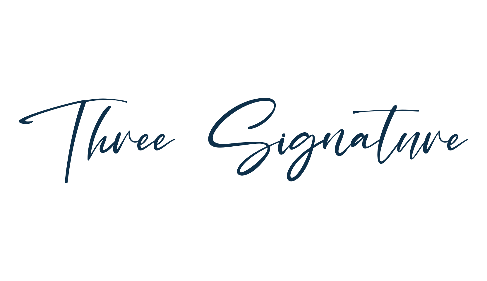 Three Signature, handwriting font preview