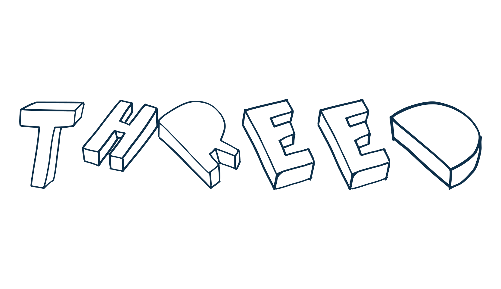 Threed, cartoon font preview