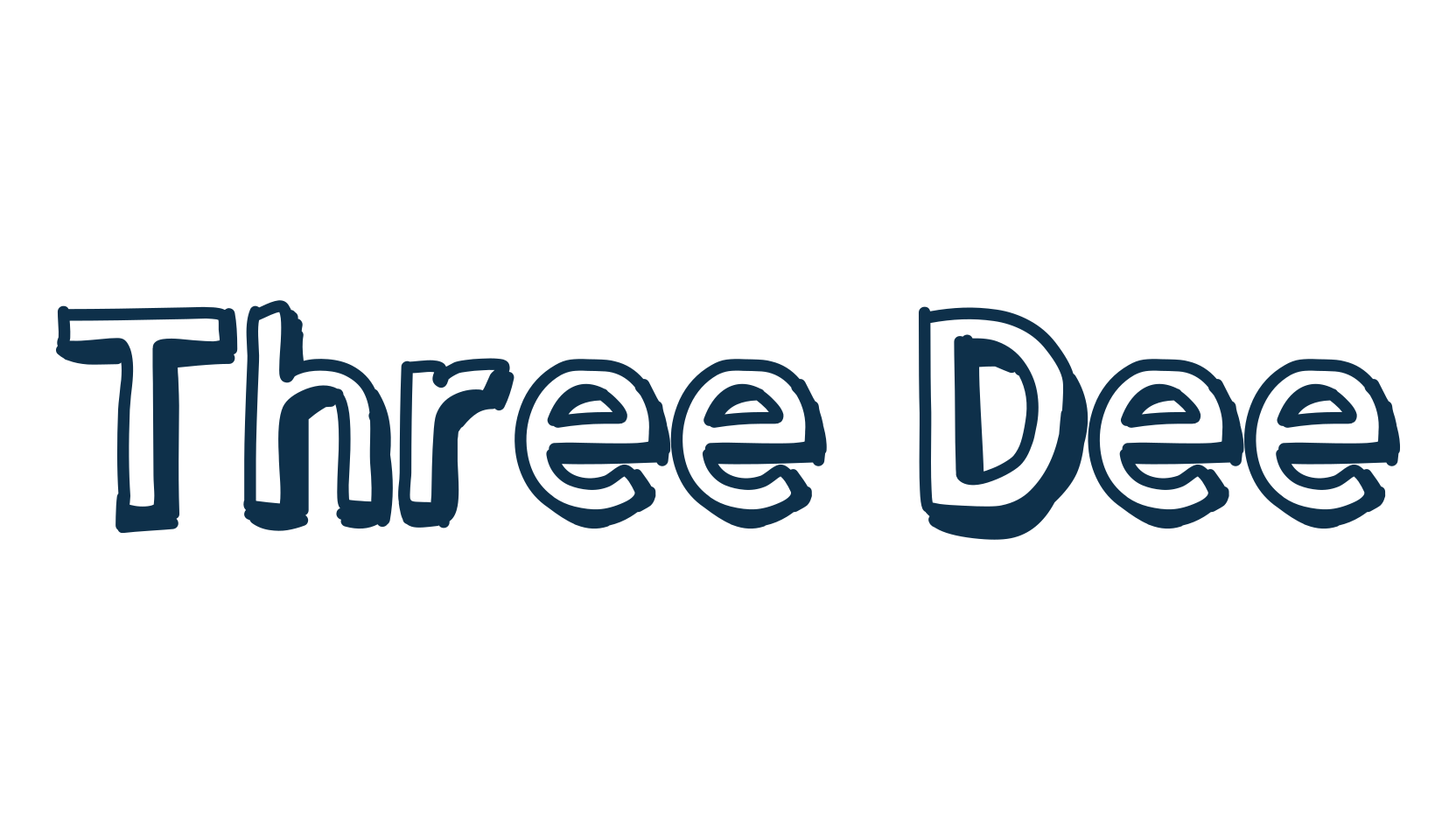 Three Dee, cartoon font preview