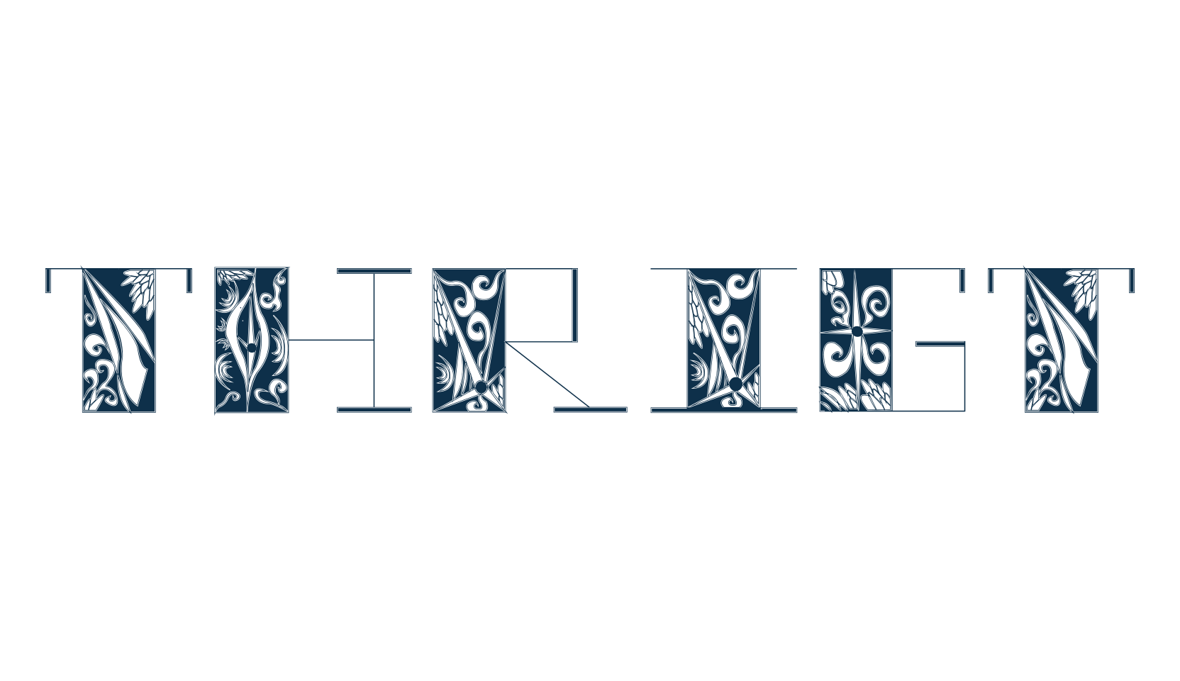 Thrigt, fancy decorative font preview