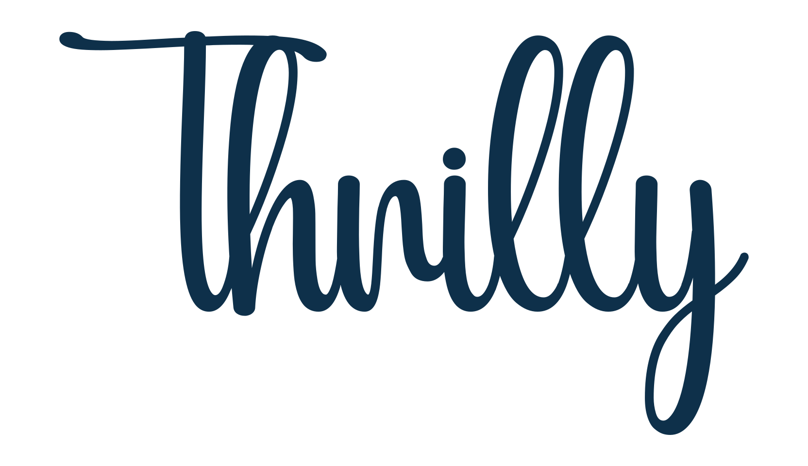 Thrilly, handwriting font preview