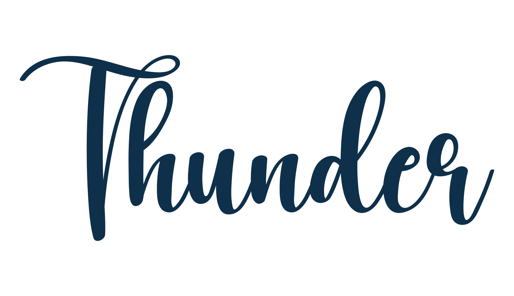 Thunder, script calligraphy fancy decorative font preview