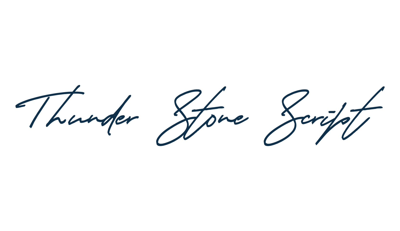 Thunder Stone Script, script handwritten fancy decorative calligraphy font preview
