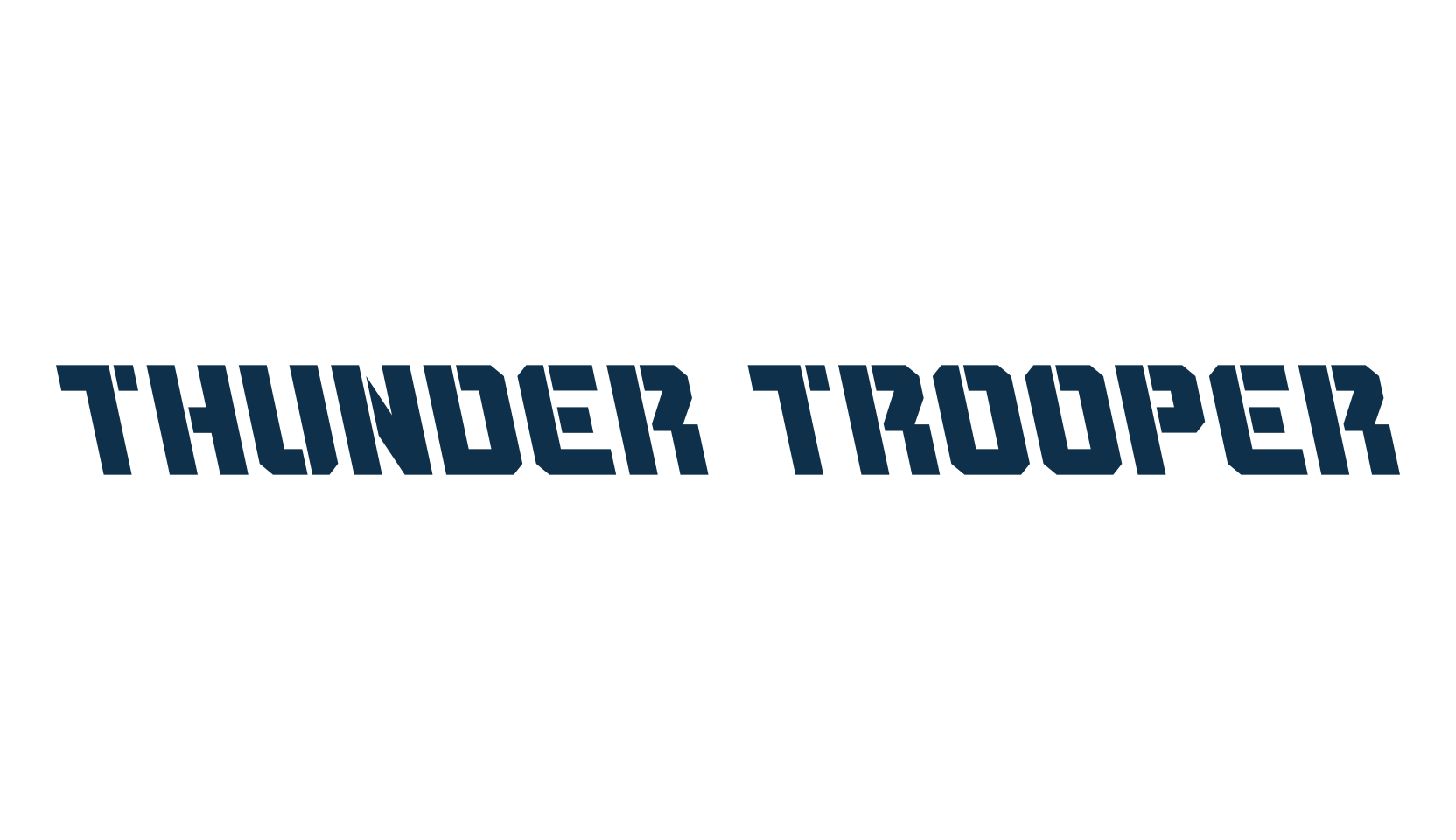 Thunder Trooper, fancy stencil, army decorative font preview
