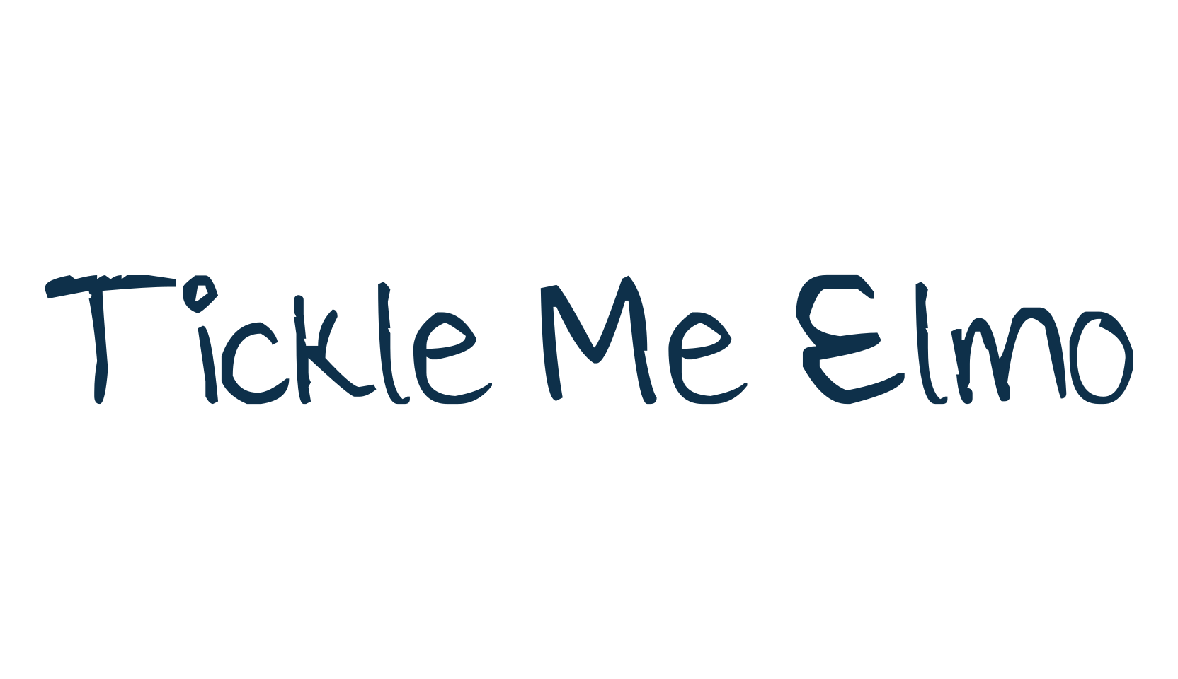 Tickle Me Elmo, handwriting font preview
