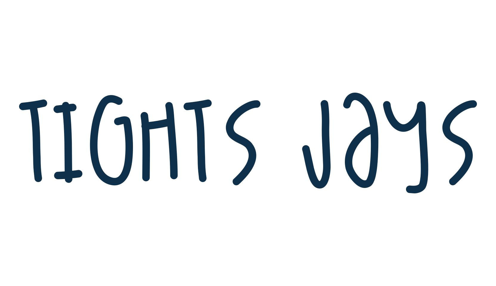 Tights Jays, handwriting font preview