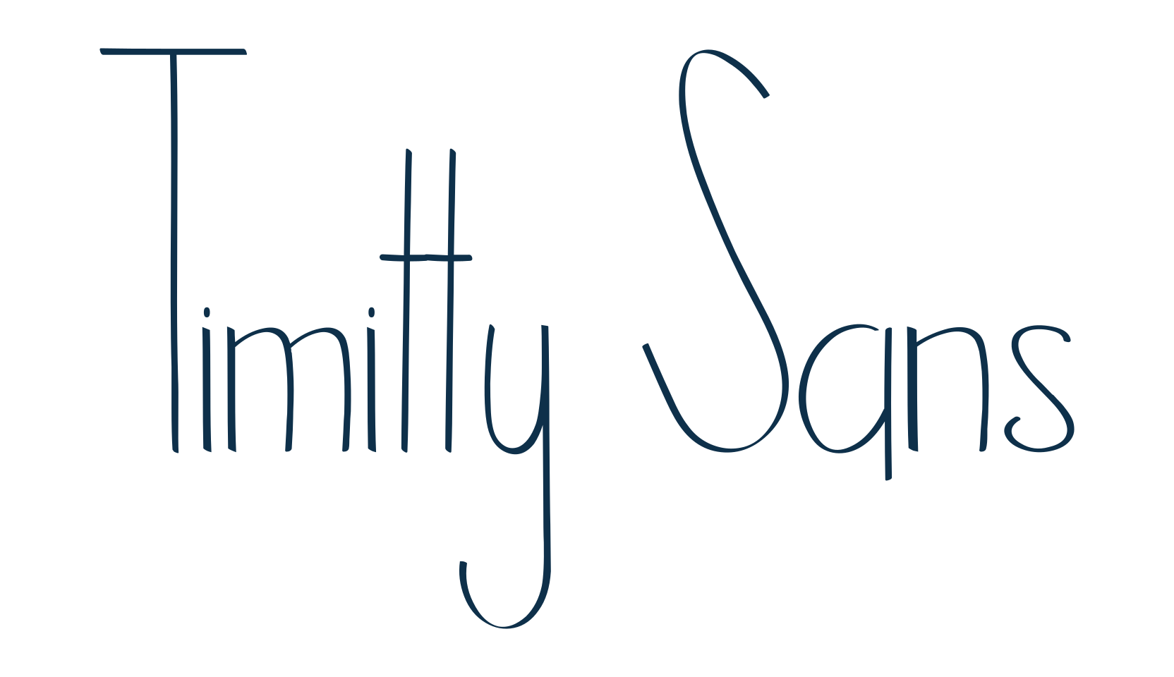 Timitty Sans, fancy various decorative font preview