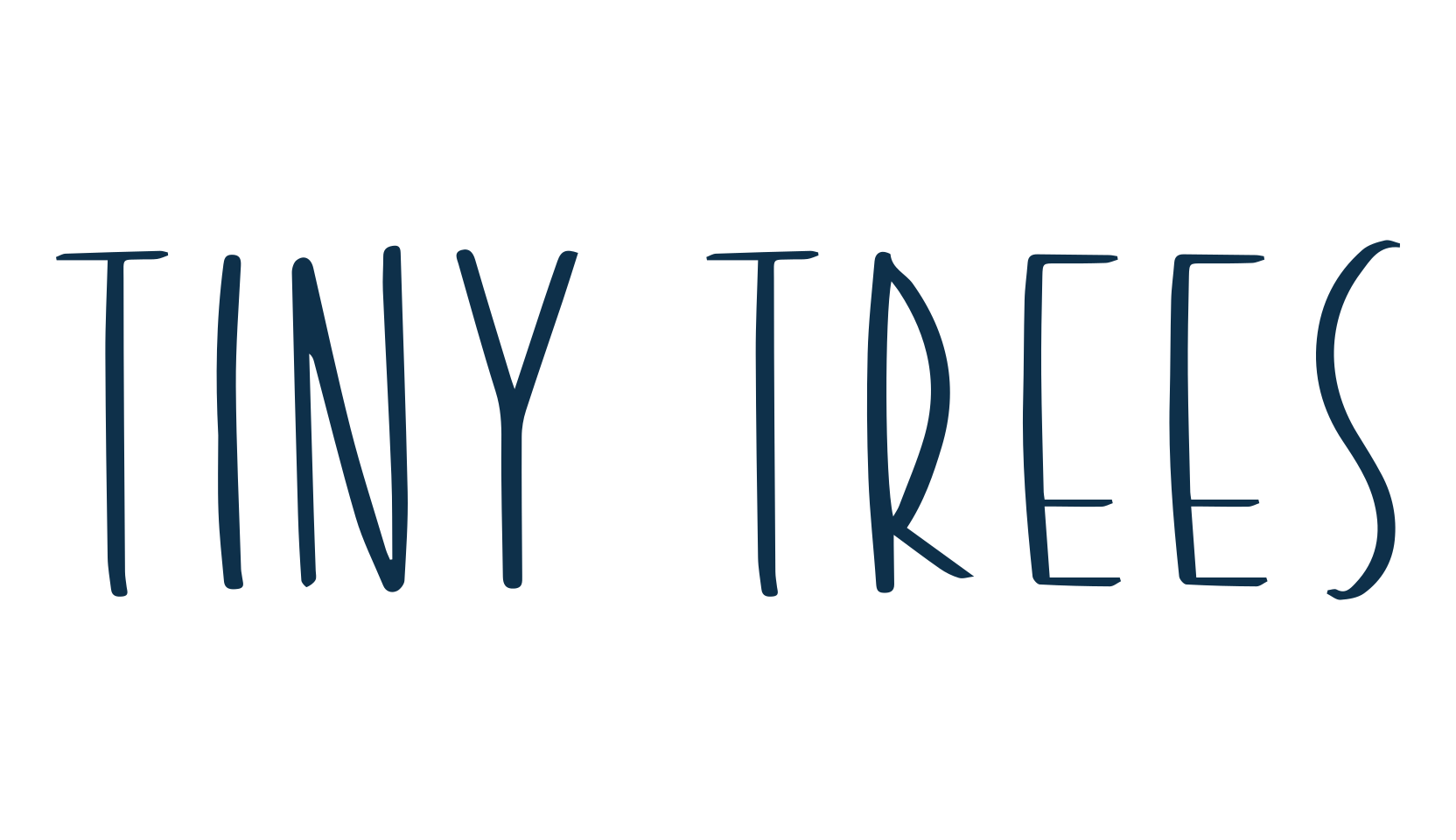 Tiny Trees, handwriting font preview